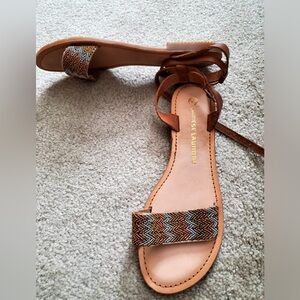 Chinese Laundry beaded two strap flat sandals, size 9.5 never worn